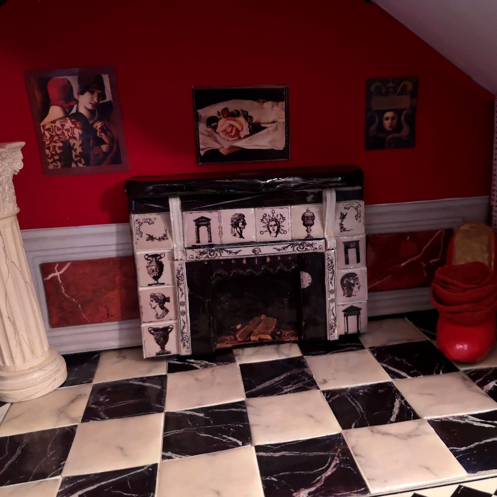 Chimenea blanca griega | Arte en Miniatura