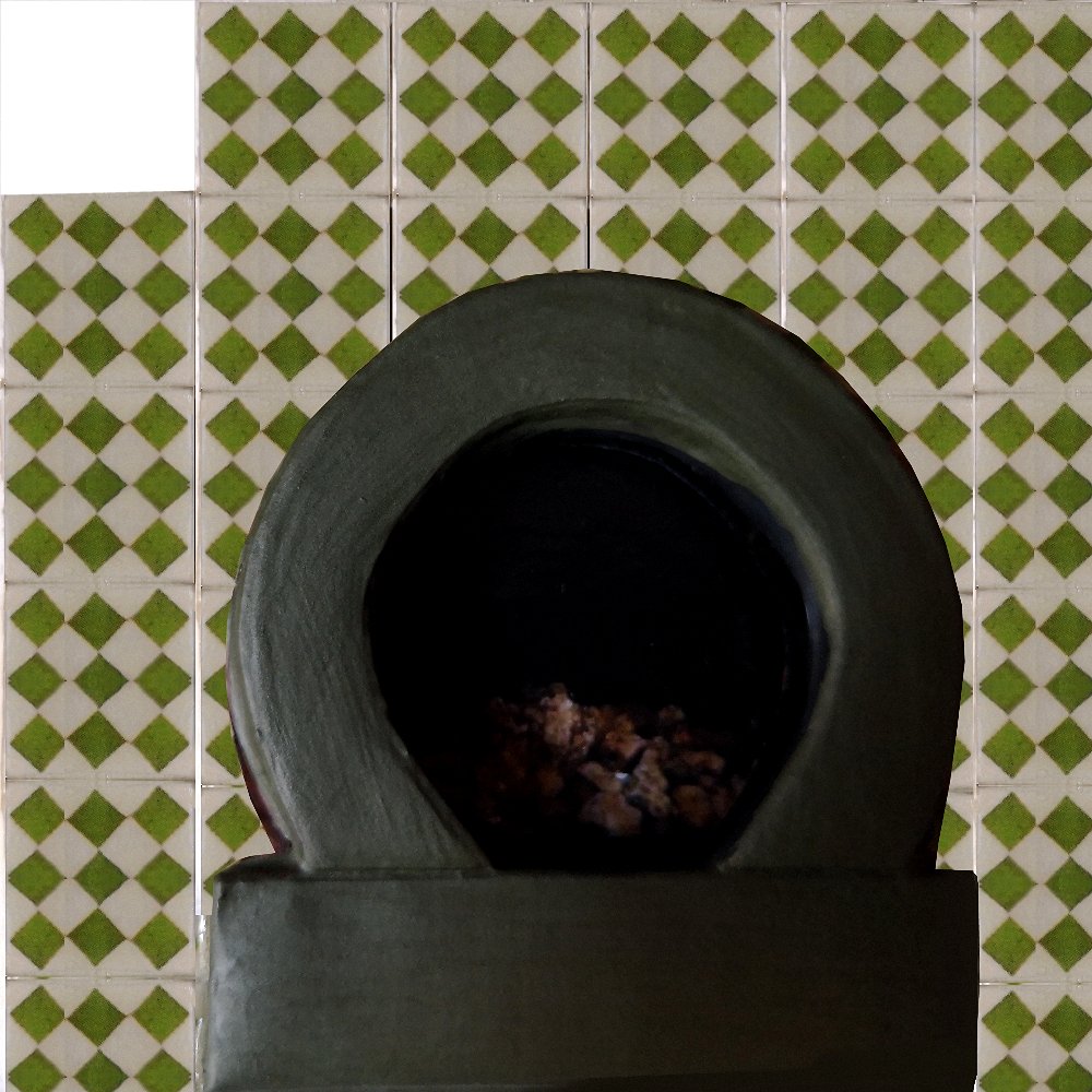 Chimenea escalonada de rombos verdes | Arte en Miniatura