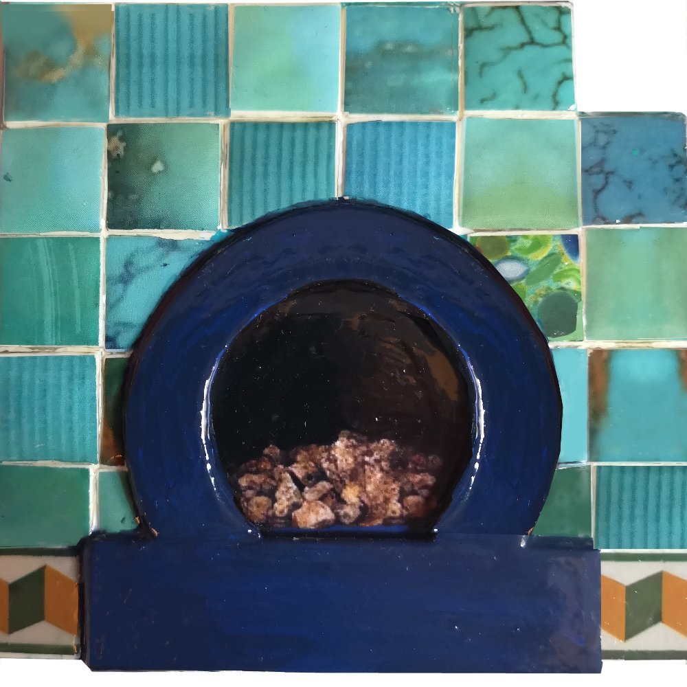 Chimenea escalonada turquesa | Arte en Miniatura